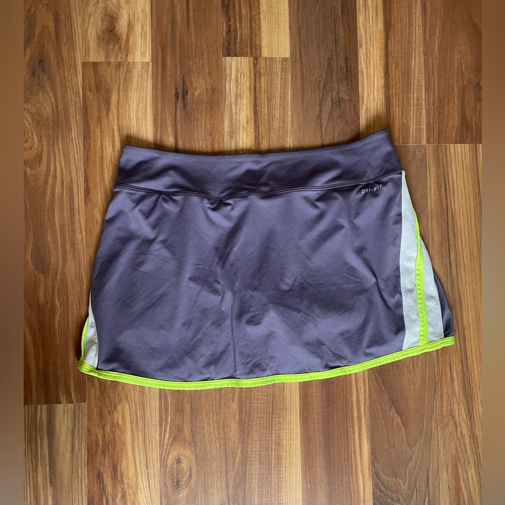 Nike Purple and Neon Green Dri-Fit Athletic Skort | women’s large - Picture 5 of 5